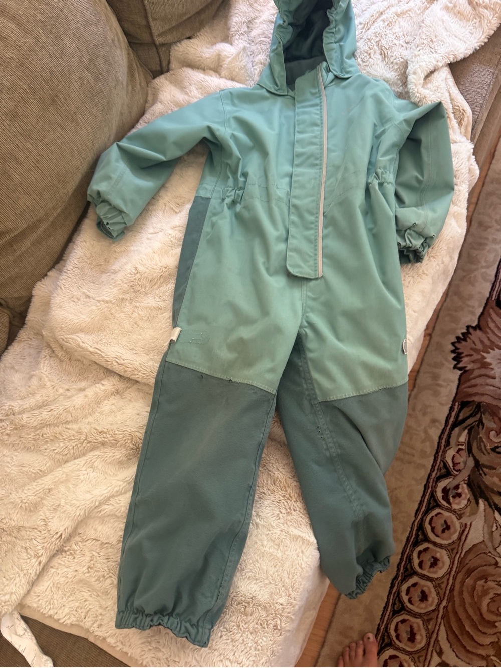 Rare Stormberger Norway Waterproof One-Piece snow Suit in Mint Green size 5